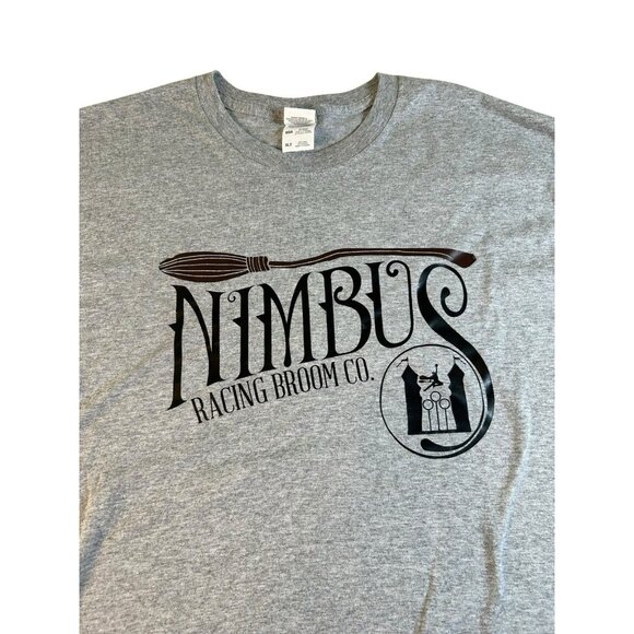 Harry Potter NIMBUS RACING BROOM CO T-shirt Gray Sz XLT Nimbus 2000 Wizard - Picture 1 of 6